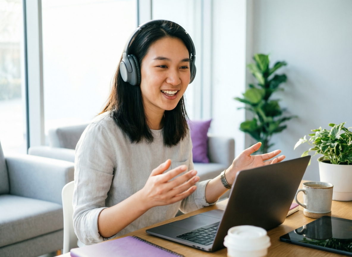 Student learning English